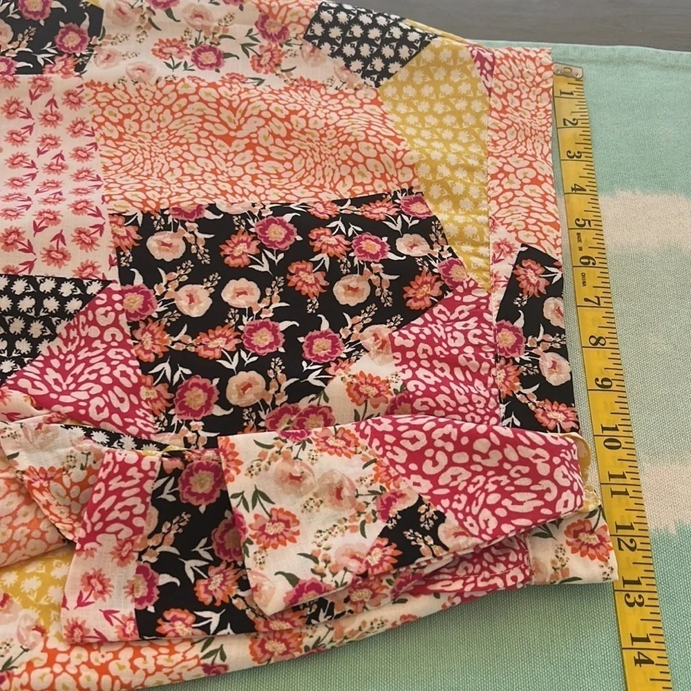 Rare Additions Patchwork Floral Ruffle Wrap Skirt Size 16 - Picture 7 of 8